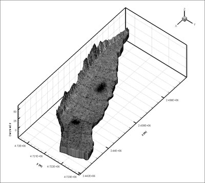 Vomano valley - 3D Discretization Mesh in Feflow FM3 [Author: Ezio Crestaz]